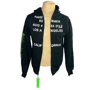 Hard Summer Music Festival Men’s Full Zip Black White Hoodie Size Small